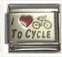 Red heart laser - I love to cycle - 9mm Italian charm - Click Image to Close